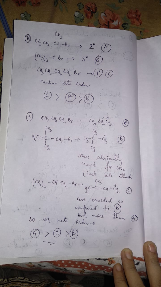 Cuy 30 nutm ati Ondn (4CH C C by CAL stnielly rasd SN C-CH C-Br Cu Ls rasded as umpeed to ut mint Onlers So SN, t ast A >