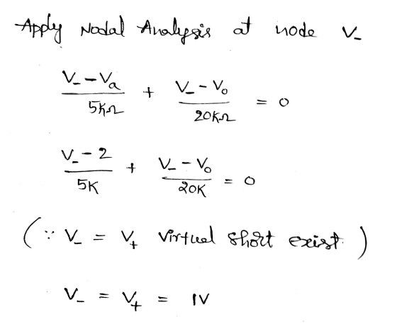 V Apply Nodal Analysis at node V-V V_-VO + o 522 2012 V-2 + V-V ZOK 5K (: V = V Virtual shot exist ) V_ - Jx IV
