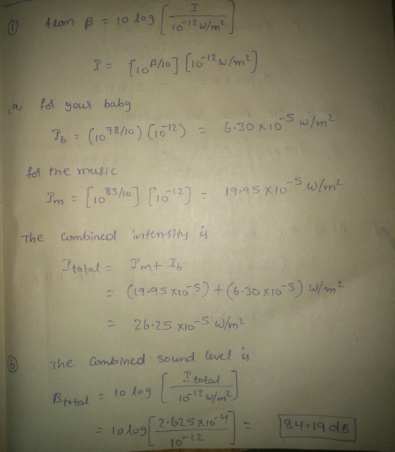 a, Poi yous baby 18/to fol the music The Comb ineoI intens y the Combmed sound tivel talto log ニ 10log Btrtal