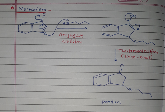 Mechanism. conjugare additton su | Tautomonization (keto-enol) product