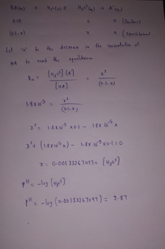 HA O + (Initiet) (01-2) (Equib brim) in the (on Ceatidia of the decreae Let HA to Yeach the quilbi (4G7 (47 Ka (o-1-x) HA) 1-