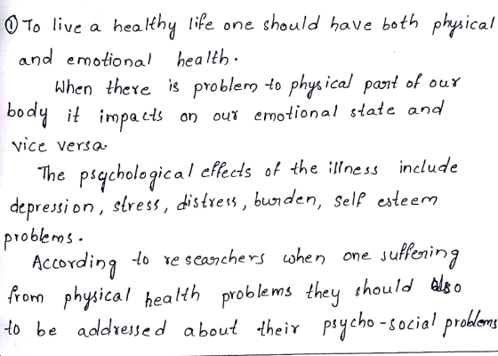 To live a healthy life one should have both physical and emotional health. When there is problem to physical part of our body