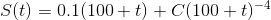S(t)=0.1(100+t)+C(100+t)^{-4}