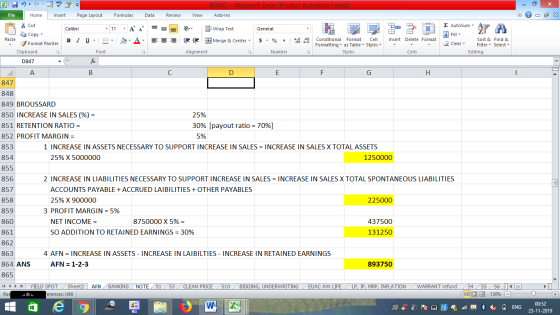 BOND- Microsoft Excel (Product Activation Failed) Page Layout File Home Insert Formulas Data Review View Add-Ins E AutoSum -