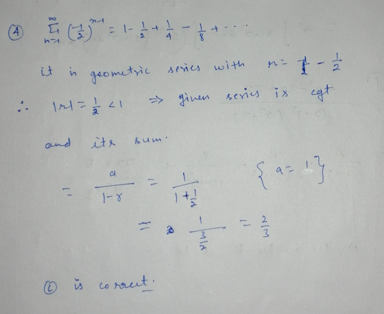 A E-++-++ h-1 is it geometric series with 1 = 1 <1 - ginen series is 7 - cat and ite sum 의 {a=1} 11 I-8 م ( 2 3 (0 и correct.