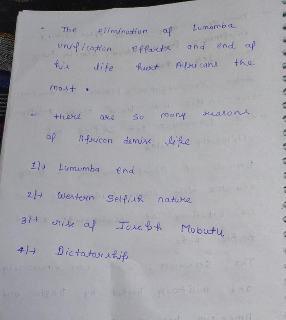 Lumumba The elimination end af unification effacts and tha Ruet Afsu cana dite mort eearon many +here So are af Afoican demis