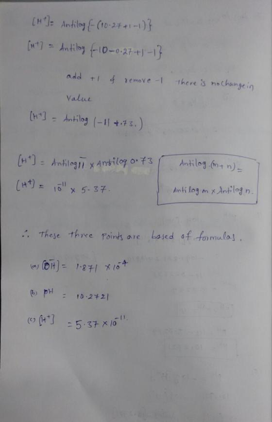 [HT: AnfilogE(10-24+1-1) add 4 emethere is nechangein value - Antlog(-1 ) Anti(m+n)- ト) pH : 0.2421