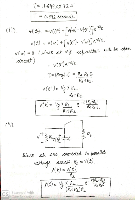7-11-649 kX72μ. T = 0, 8Y2 seconds ocuit) Rit R2 RaRs G (fV). Since al are connected Im 사)--(t) CS Scanned with CamScanier