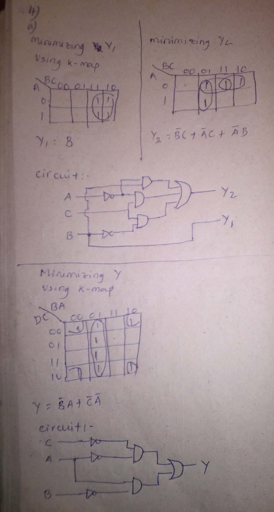 minimiring Vsing k-map BC /1 10 A 1 Y-BCtACt AB circit: A DC B Minimizing Using k-map BA YBA CA eircuiti A