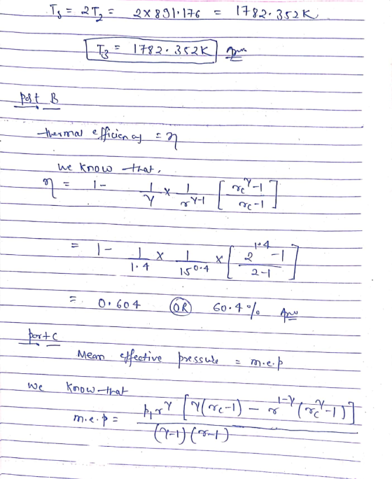 Tg = 2T, = 2x8911176 = 1782:352K T = 1782-352K) pada 1782,302K Pelit B thermal effician as an that . - We know q = 12 -104 3.