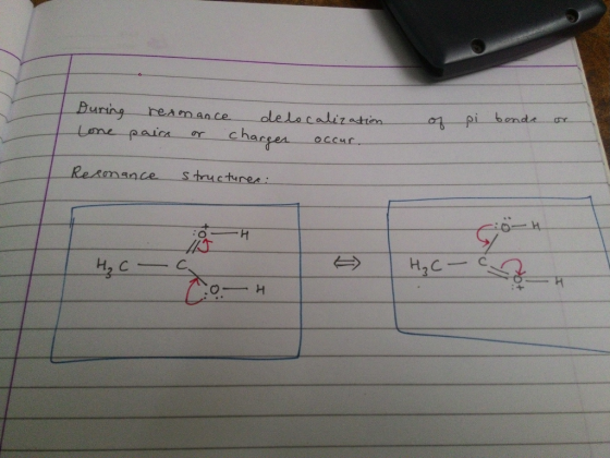 During resonance delocalization Lone paire or charger occur. of pi bonde or Resonance structurer: - 20-H