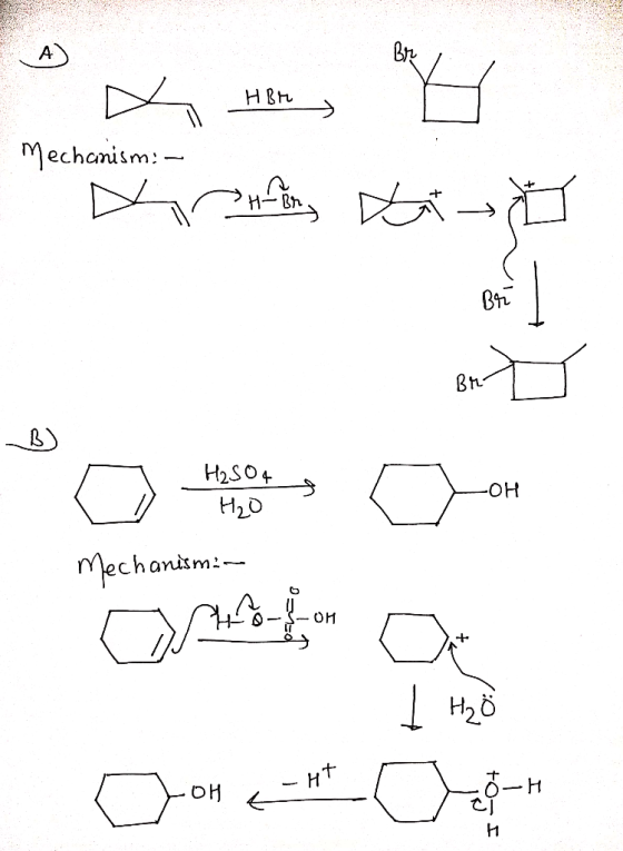 HBr Mechanism: - ring ka ant BJ H₂SO4 H₂O -OH IN Mechanismam X 1 Hồ HT Doment of TO-