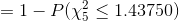 = 1 - P(chi^2_{5} leq 1.43750)