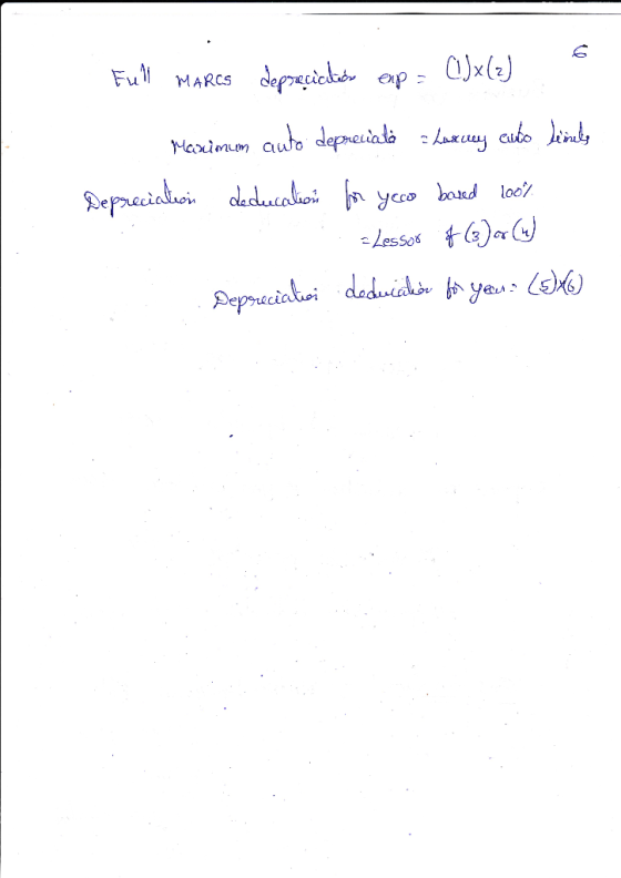 Full MARCS deprecickós exp = (1)x(z) 5 Merinon auto depreciado chances auto leidy Depreciation deducation for yeco based 2007