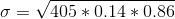 0= V 405 *0.14 * 0.86