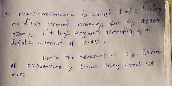 haring 9) 7rans- azobenzans amt lad diPol morent rvhnes has anguen geomtry Gere C azob nzan &pole mimint of 3 0D ciomen a the