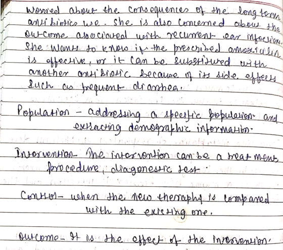 V Worried about the consequences of the lona toon antibiotics use. She is also concerned abous the outcome associated with re