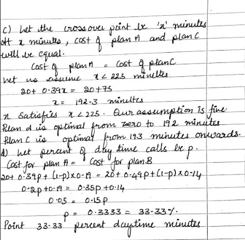 4 plon n and plant an C , cast ull equal Cost 용 plant 1: 192.3 Minulta om 1s al 92 minattes dky tiuwi calls lr. Cost for plan