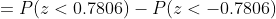 = Plz <0.7806) - P(Z < -0.7806)