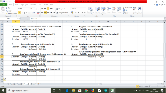 0 New Microsoft Excel Worksheet - Microsoft Excel (Product Activation Failed . Home - 7 X File Insert Page Layout Formulas Da