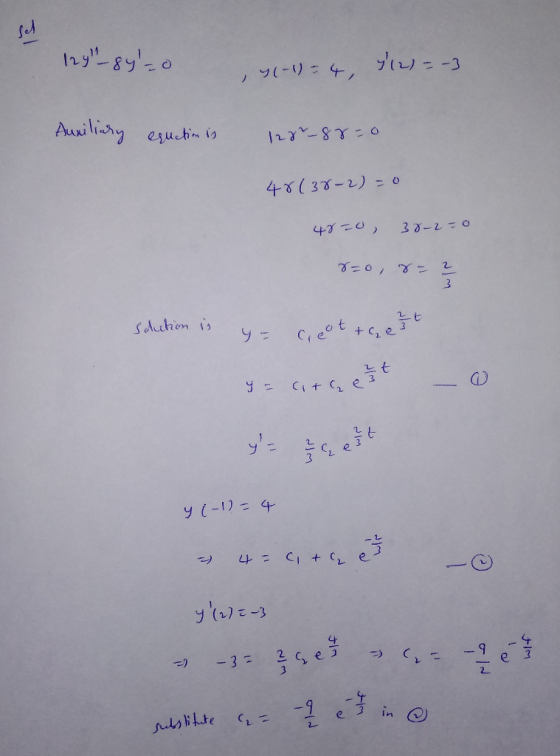 129 - 84- 0 4 1-1) = 4, 712) --3 Auxiliary equction is 128-88-0 48138-2)=0 48=0, 38-2-0 8=0, x= scrution is yo creotteet y co