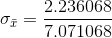 0 = 2.236068 7.071068