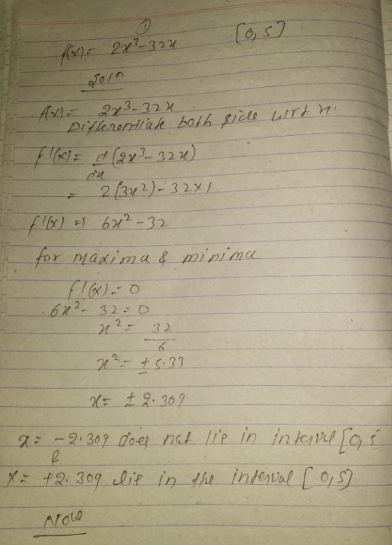 (x) = 2x²-324 222324 von Ax) = 2x3-32x Differentiase both side worth F(x)= d (213_324) 2 (342) - 3241 fG) = 642-32 for maxim