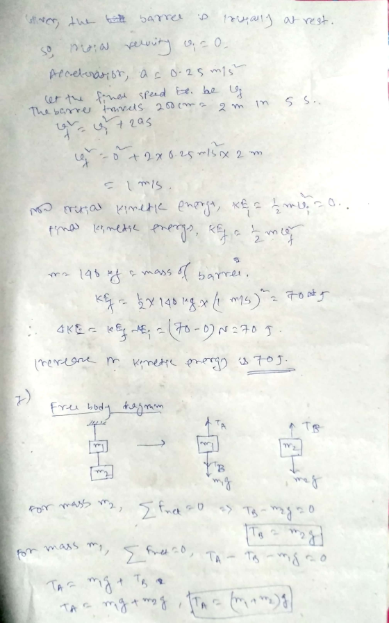 Griver, the batt Set barree is really at rest. so moral verwity 0,20 Acceleration, as 0-2.5 ms cet the final speed de. be u T