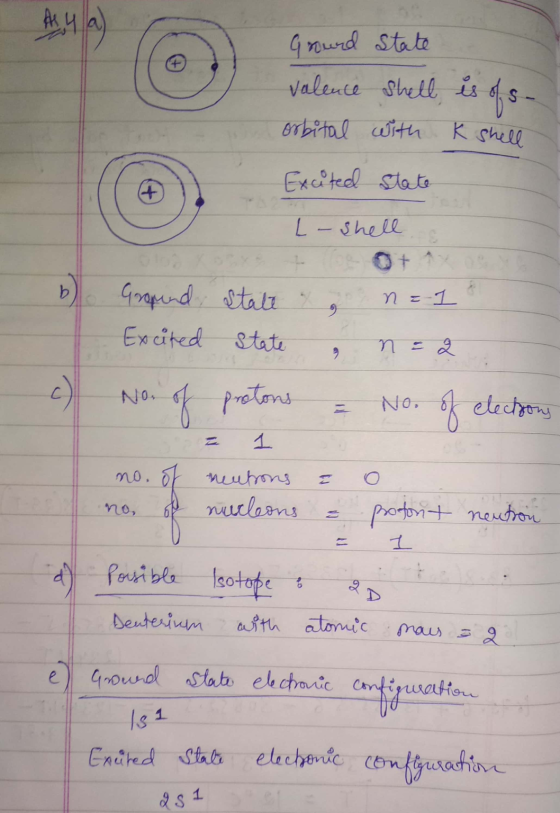 Al 4 a) Ground state valence shell orbital with is of s- K shell Excited State L- Shell Gropend Excited No. of State & State