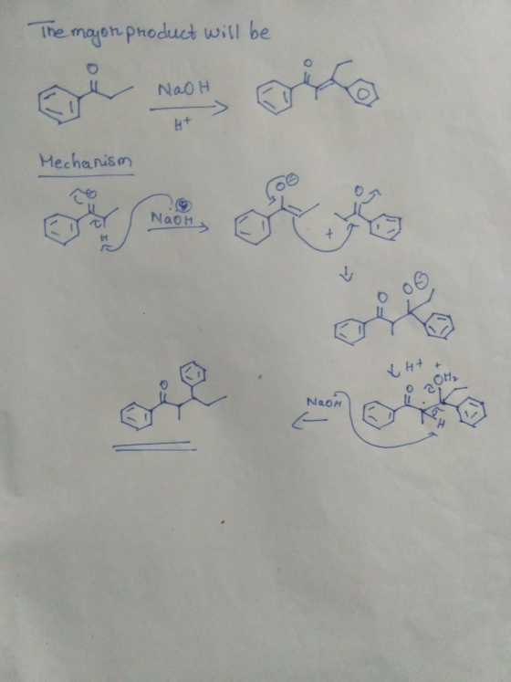 The major product will be NaOH price 4+ Mechanism NaOH » ET + & H+ 20H₂ Naoh -