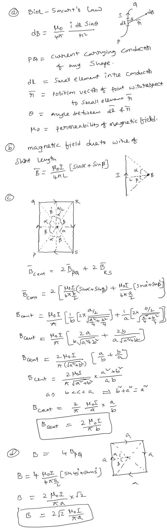 I Biot - Savarts law i de Sino dete dB = la s en conductor pą= R de = current carrying of any shape. Small element intre con