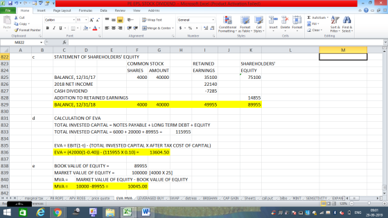 - 2x Σ AutoSum : A Fill 2 Clear Sort & Filter Editing Find & Select PE EPS, STOCK DIVIDEND - Microsoft Excel (Product Activat