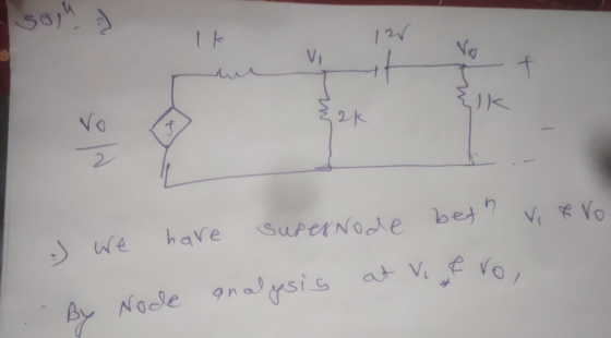 Ik zak s we have supernode beth vitro By Node analysis at vi ufro,