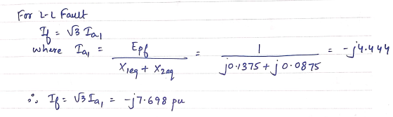 for 2-2 Fault 1 - vзw where Ia, = Epf - : -14-444 Go-37ѕ tіо- 08 7s Xpeg & Xzeg . - Vэса, - -j7-698 р.