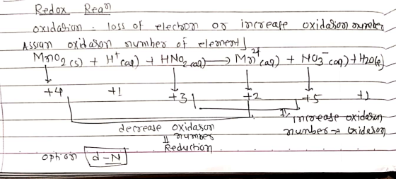 Redox Read oxidation • loss of elecbon og increase oxidasod) oumber Assian oxidason number of element ! Moon (s) + Htcal) + H