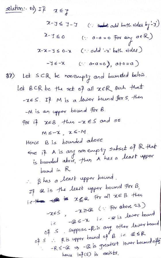 solution:- 23) IR 257 X-JEJ-I e sodat odd both sides by ty) 2-150 ( 0-0 = 0 For any aer) x-x-y< 0-4 (-: odd x both sides) -