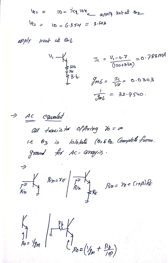 uce = a 10- ocą 106 apply kut at a 6.354 = 3.643 Uci 10 - 6.354 apply kvat at Quo v =0.788MA Tc = U, -0.7 (20+366) 120 JIE 23