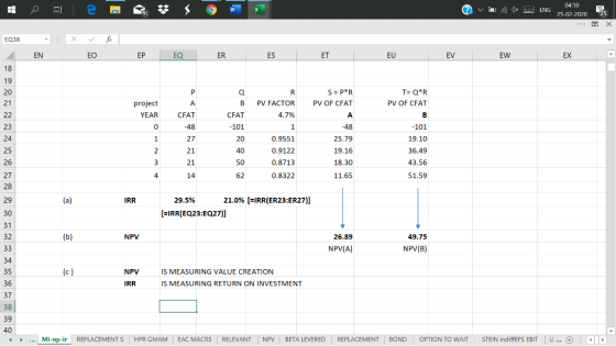 ( 2 v * E LNG 04:30 25-02-2020 25 EQ38 X fix - EN V EO EP EQ ER ES ET EU EV EW EX a S = P*R PV OF CFAT T= Q R PV OF CFAT proj