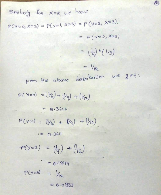 Smilarxs e have milayl p(Y23,X23) = 13 10 Fvem the above distibution we get 361 L2. o.o 833