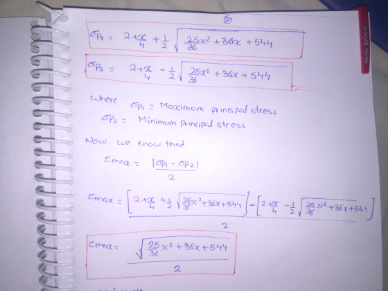 cshere Meacimom princi pel stress PMinimum Princip-l stress Now cwe Knouw thed 2 En 41: | 2.tf t oc 2t36x+5hy H2 th-2 j 5x2 +