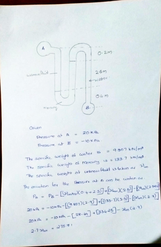 2.5m 13. Civen The speche a e ight of cocter ts = 9.367 kn/ros The esuchon or the ssur at ce he cunten a หุ้3 2 5)/- 20 kfa