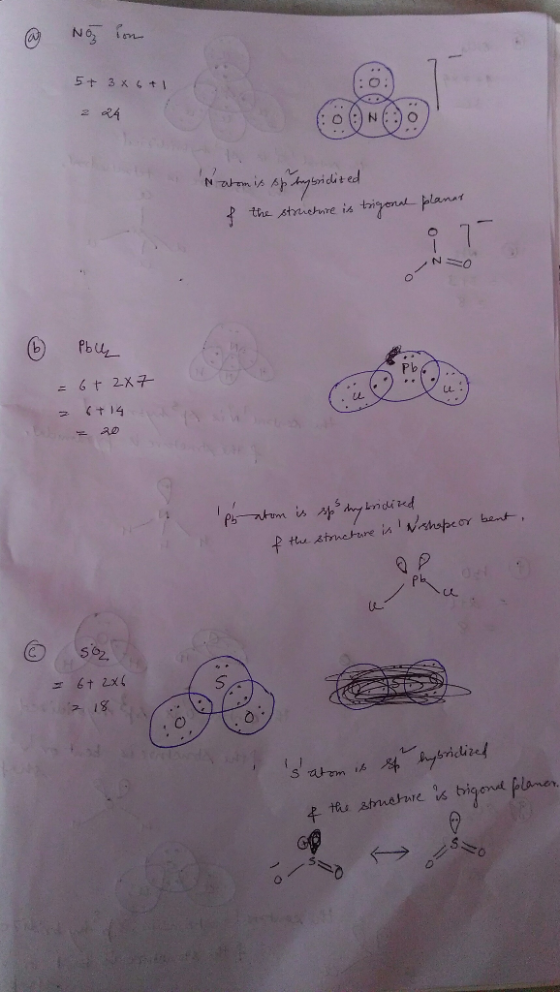 ♡ Nog in 5+ 3x 6+1 Natomis sp buy sridited & the structure is trigonal planar 6 Polly = 6+ 2X7 -u ph atom is spschybridized