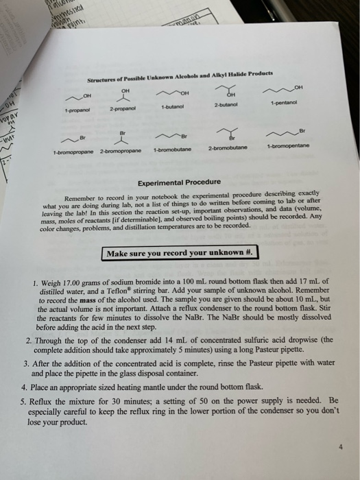Amica Structures of Possible Unknown Alcohols and Alkyl Halide Products VOH 1-butanol 1 ppm 1-pentanol 2 eropano 2-butanol 1-
