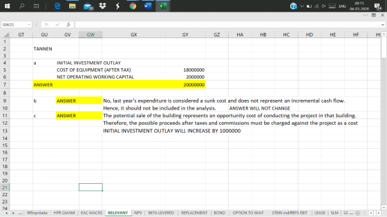 ? v 1 ENG 00-13 04-03-2020 24 X GW21 GT X GU fix GV GW GX GY GZ HA HB HC HO HE HE HE TANNEN INITIAL INVESTMENT OUTLAY COST OF