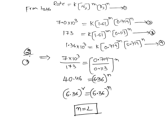 From taste Rate = * IND) (1,390 70x103 = K (1-61 (071919 173 = K[T.67) [6-113) —> 1-36x12 = K[6.719 (0917) 0 173 Ou113 40.4