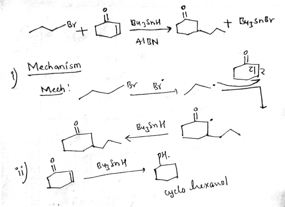 -BY Qushи аЫ: + Bussner + AIBN Mechanism г[2 Br Mech! 137 Huging PH. Bча Вт и 1) а cyclo hexanol