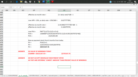V A ENG 0524 16 01 2020 23 GR690 for X GN GM GO G P - GO GR GS GT GU GV GW GX - effective six month rate = (1+ daily rate) 18
