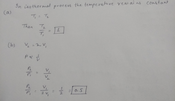 3n isothermal proces the temperakire rcnans constan Ca) 국,囚 2. r,-그
