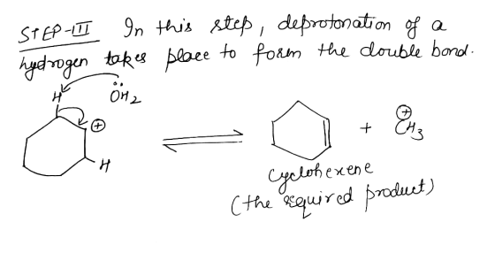 9n this tep, deprotonatron of a yon tokplaee to foim the double bond STEP-T Он2 Cogetohexene Cthe uired produst)