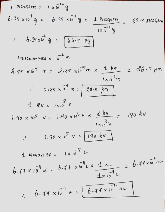 -11 6.39 X 10 g = 6.39 x 10 9 x PIOGRAM 9 PicoGrom I PICOGRAM = 1x102 g qx I Pragem 63.9 Pico - 1x Tong ... 6.38 +15 g = 163